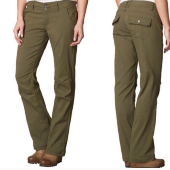 Prana Halle drab khaki army green roll up convertible hiking pants - Picture 1 of 16